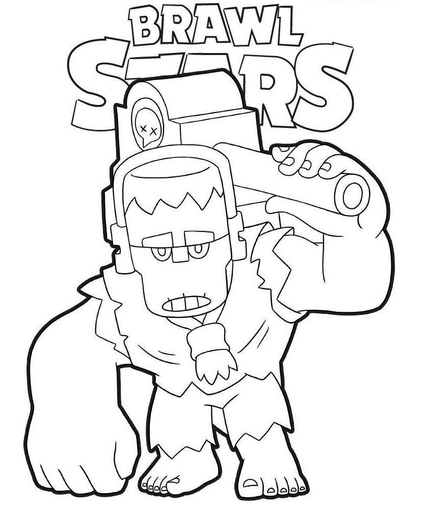 Free Brawl Stars Coloring Pages Frank Coloring Pages printable