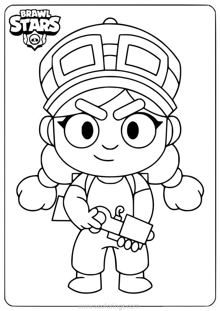 Free Brawl Stars Coloring Pages Jessie printable
