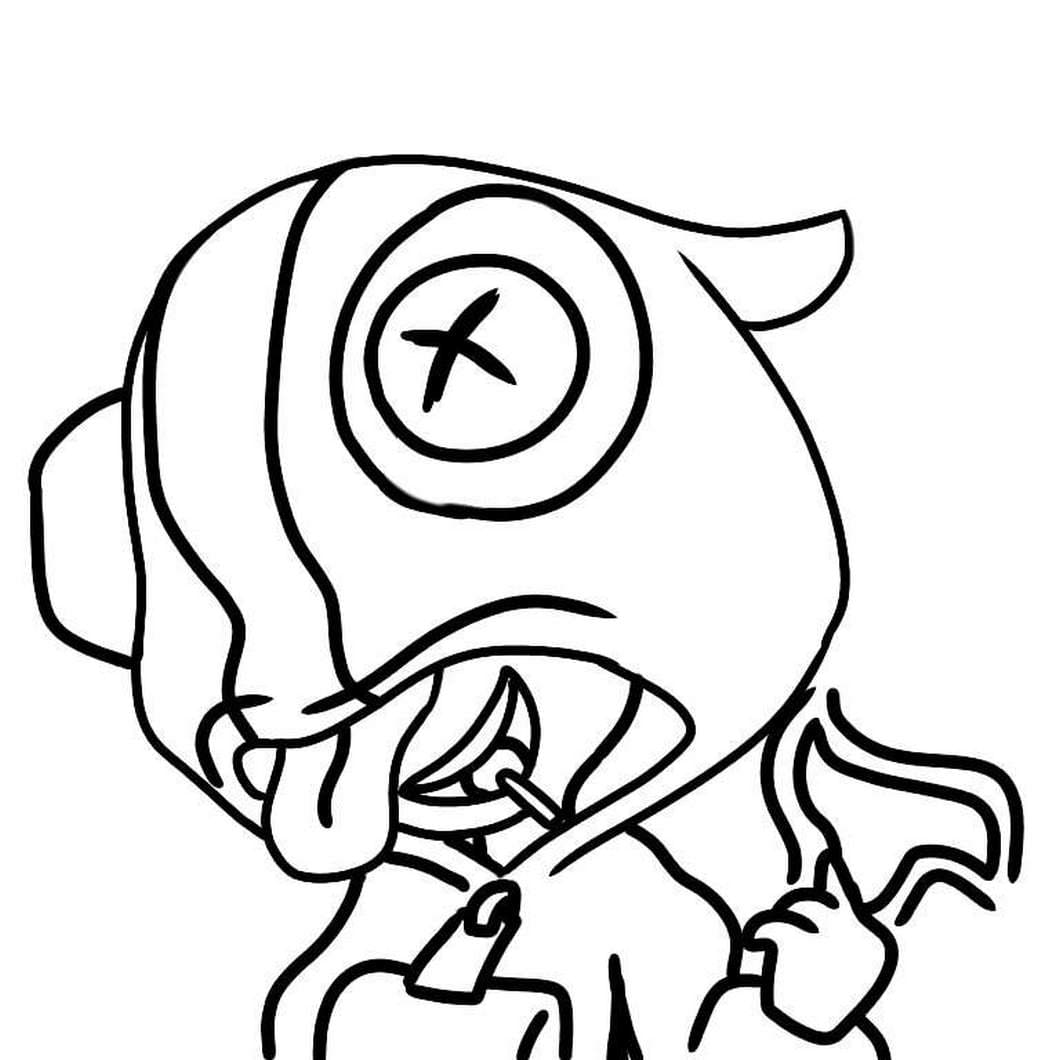 Free Brawl Stars Coloring Pages Leon in the Hood printable