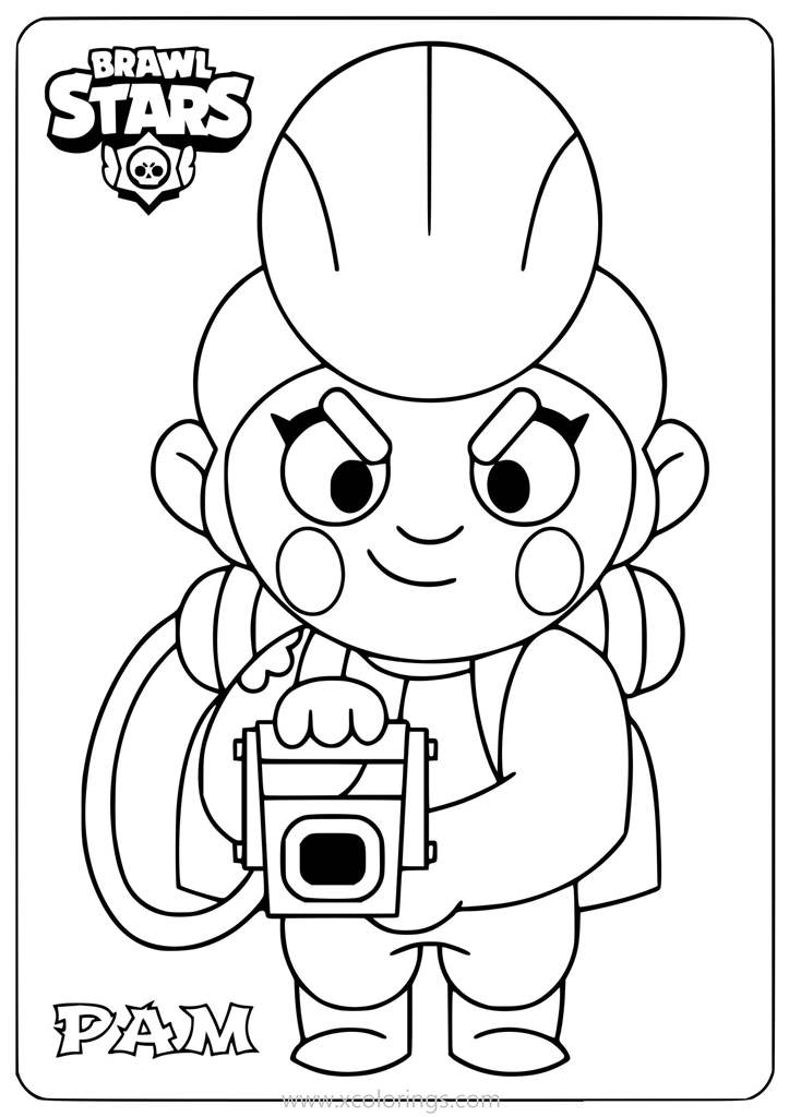 Free Brawl Stars Coloring Pages Pam printable