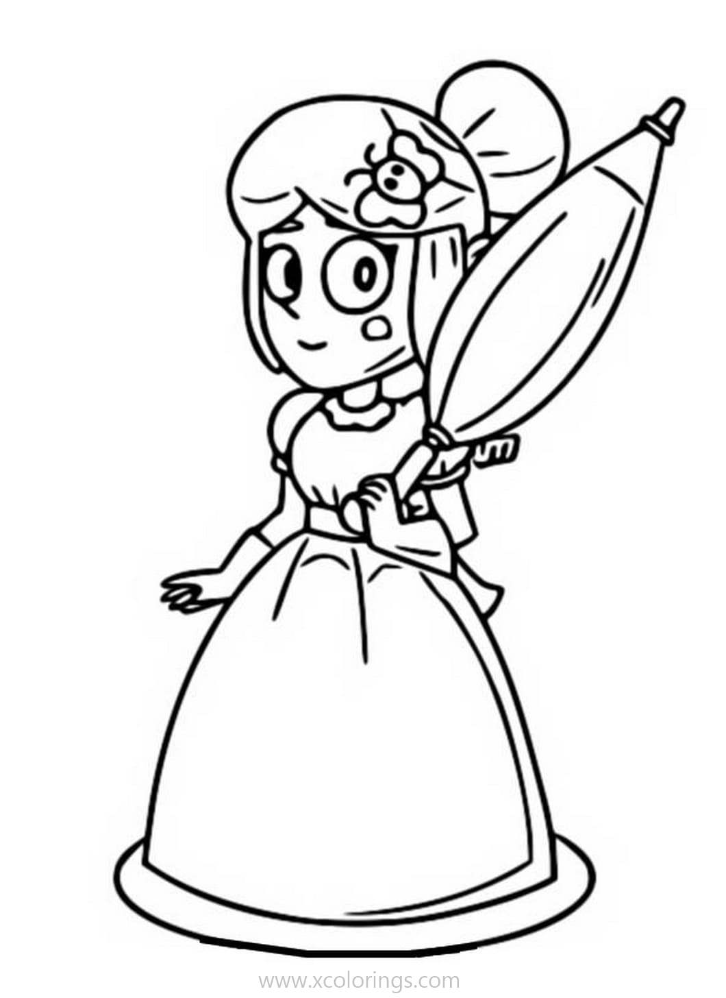 Free Brawl Stars Coloring Pages Piper with Umbrella printable
