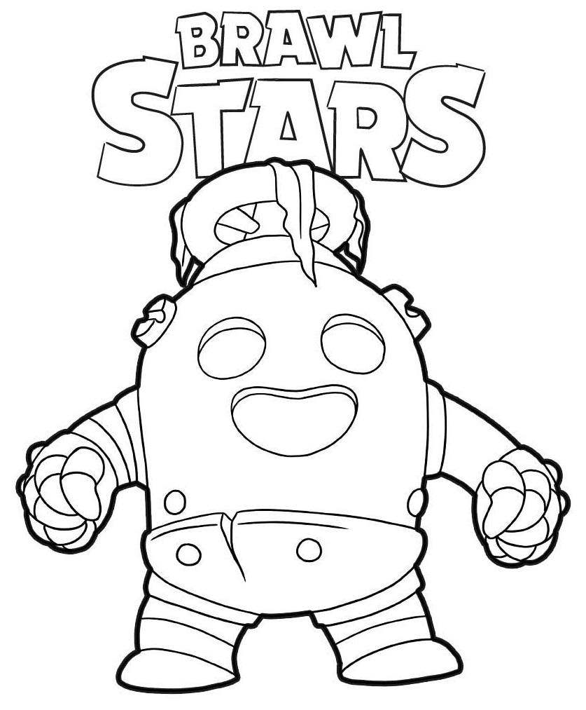 Free Brawl Stars Coloring Pages Robo Spike printable