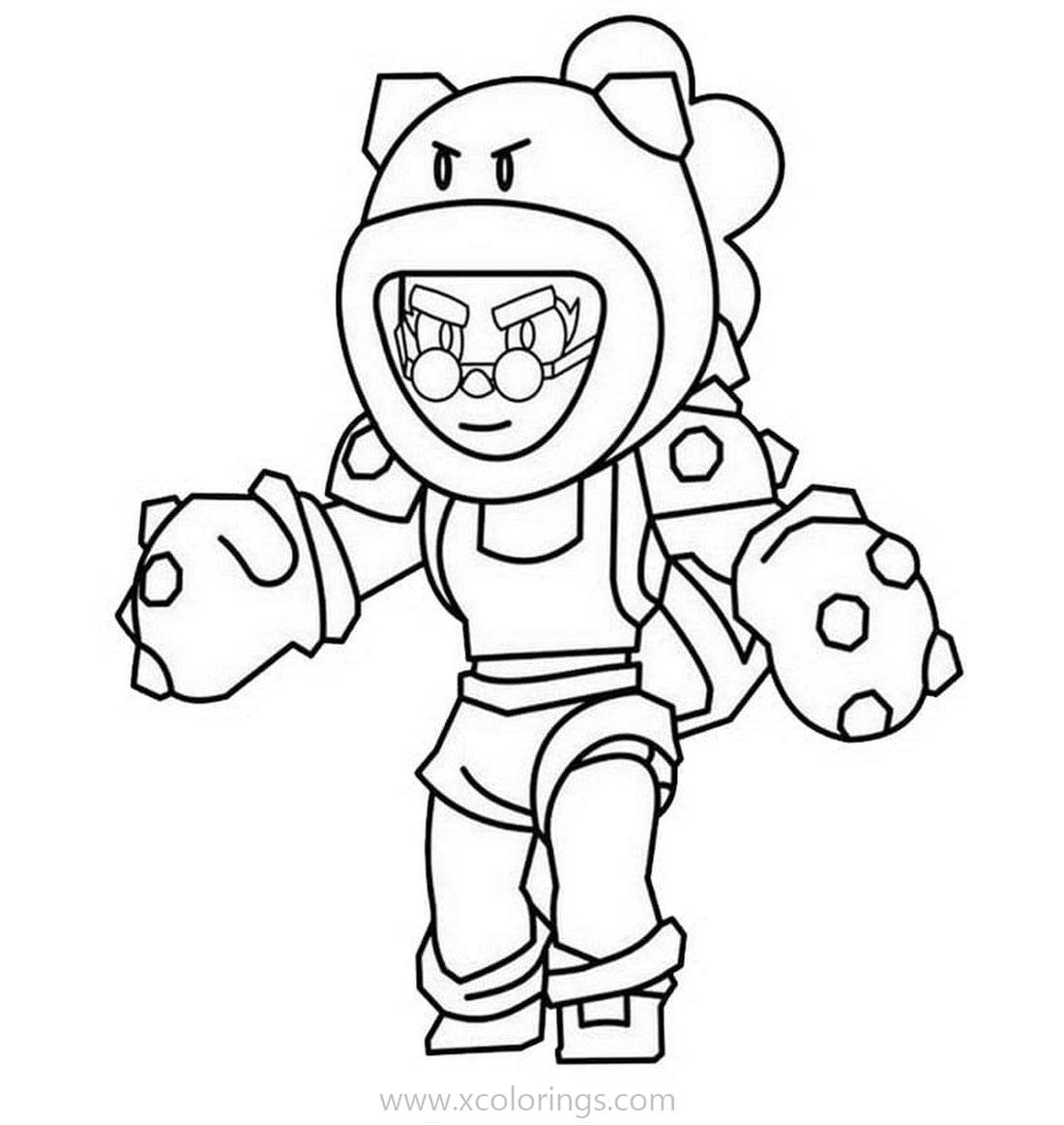 Brawl Stars Coloring Pages Rose the Boxer - XColorings.com