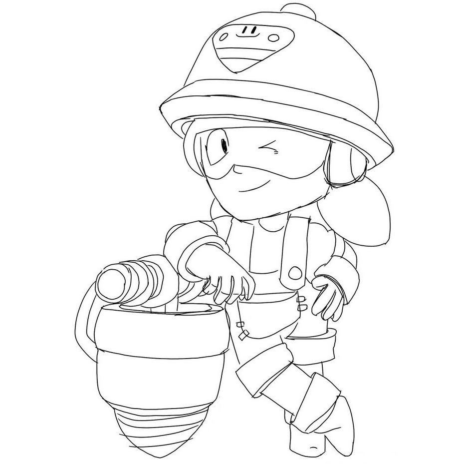 Free Brawl Stars Coloring Pages The Jackhammer printable