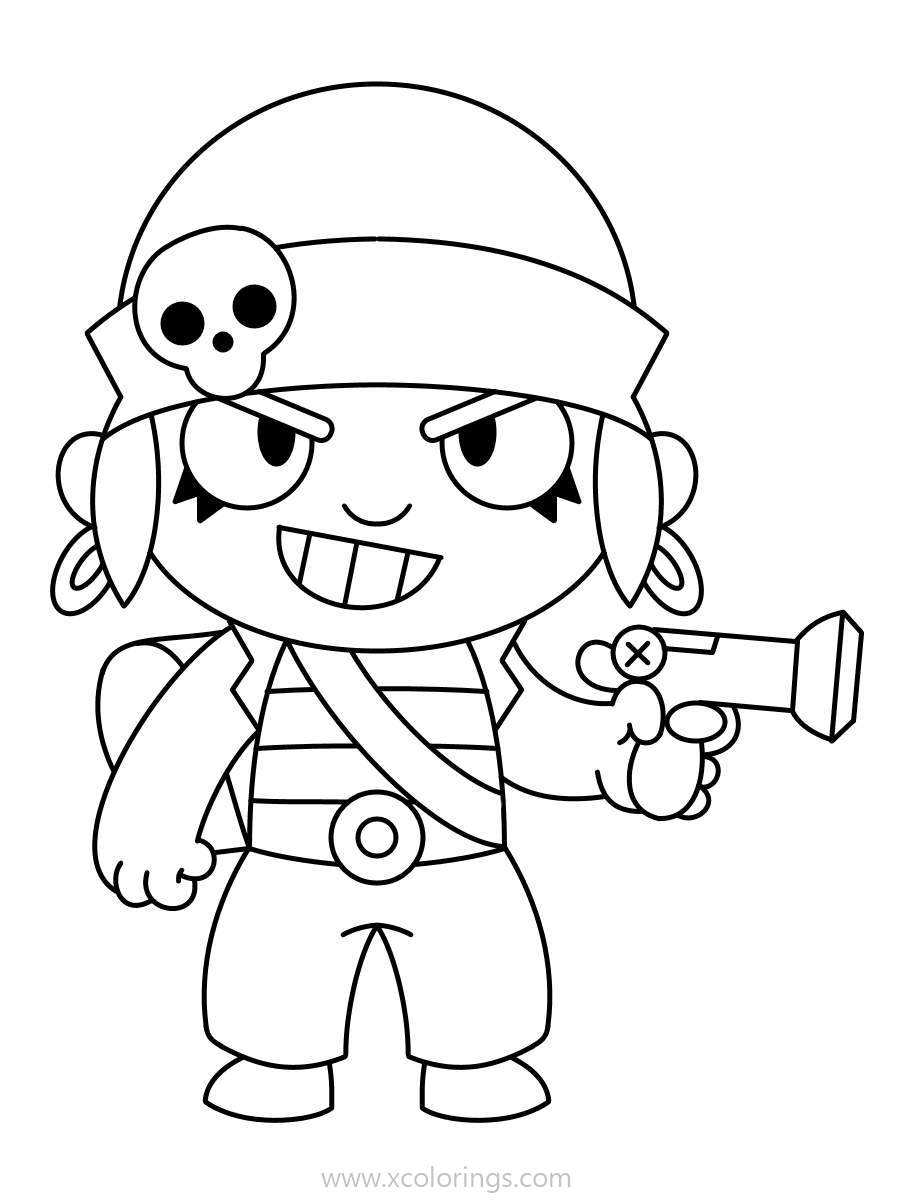 Free Brawl Stars Pirate Penny Coloring Pages printable