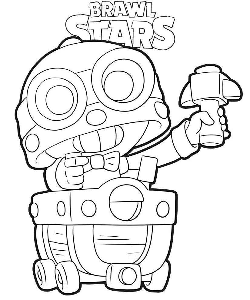 Brawl Stars Robot Carl Coloring Pages - XColorings.com