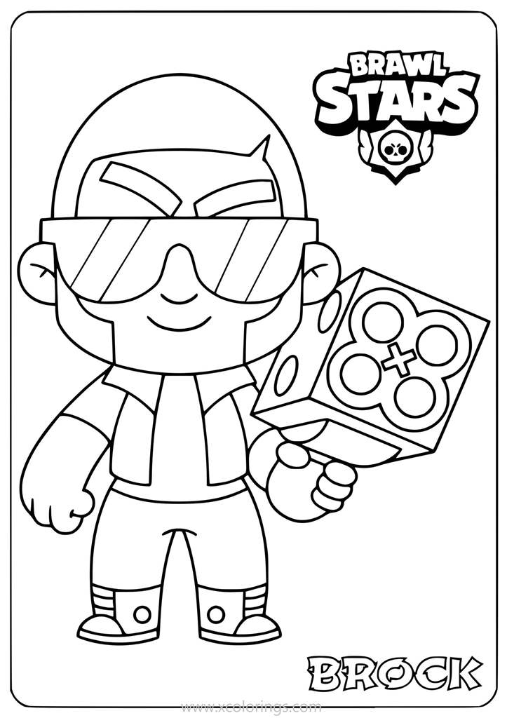 Free Brock from Brawl Stars Coloring Pages printable