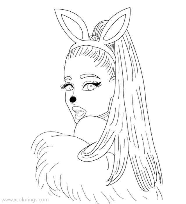 Free Bunny Ariana Grande Coloring Pages printable
