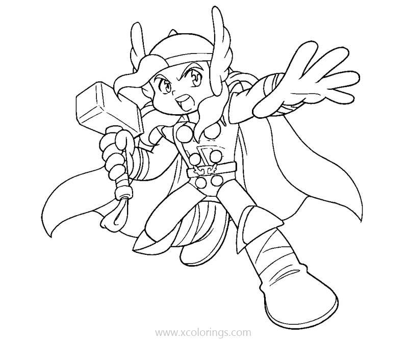 Free Cartoon Thor Boy Coloring Pages printable