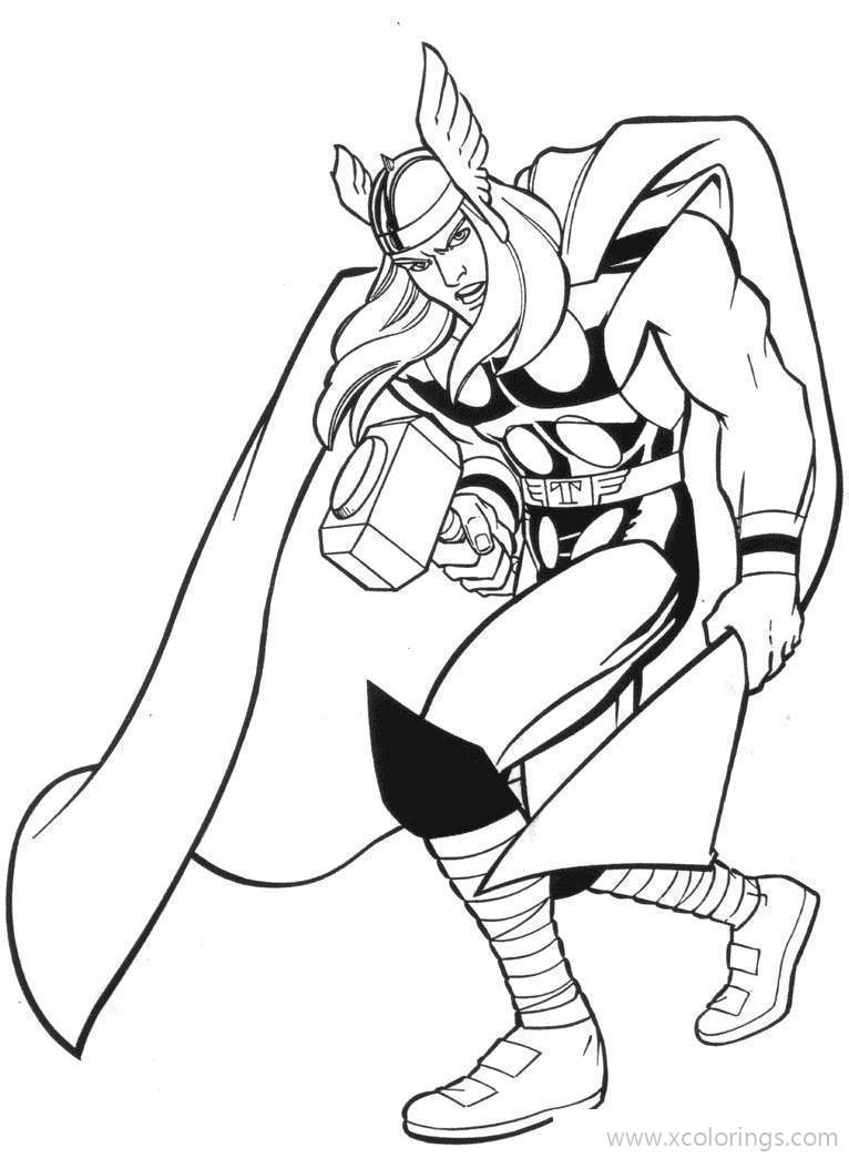 Free Cartoon Thor Coloring Pages printable