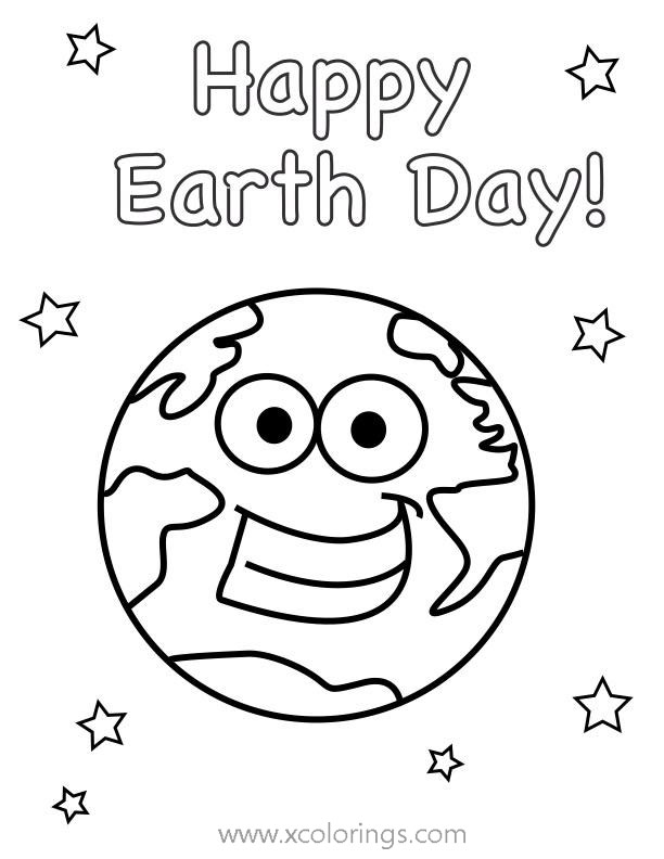 Free Cartoons Happy Earth Day Coloring Pages printable