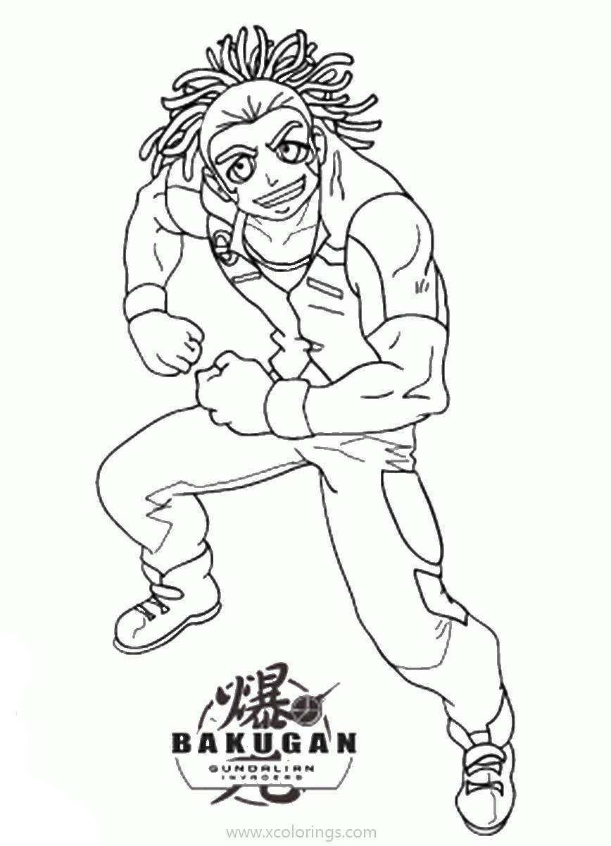 Free Character from Bakugan Coloring Pages  printable