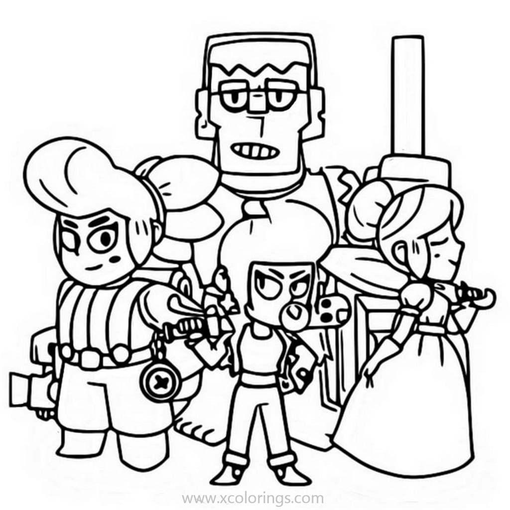 Free Characters from Brawl Stars Coloring Pages printable