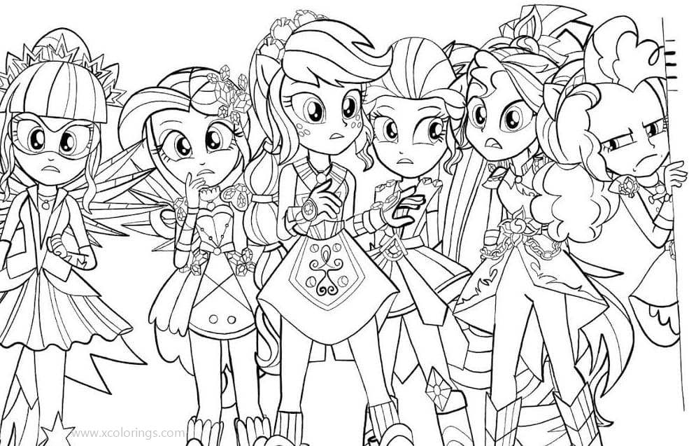 Free Characters from Equestria Girls Coloring Pages printable
