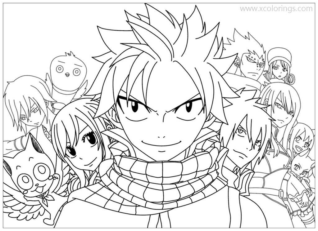 Free Characters from Fairy Tail Coloring Pages printable