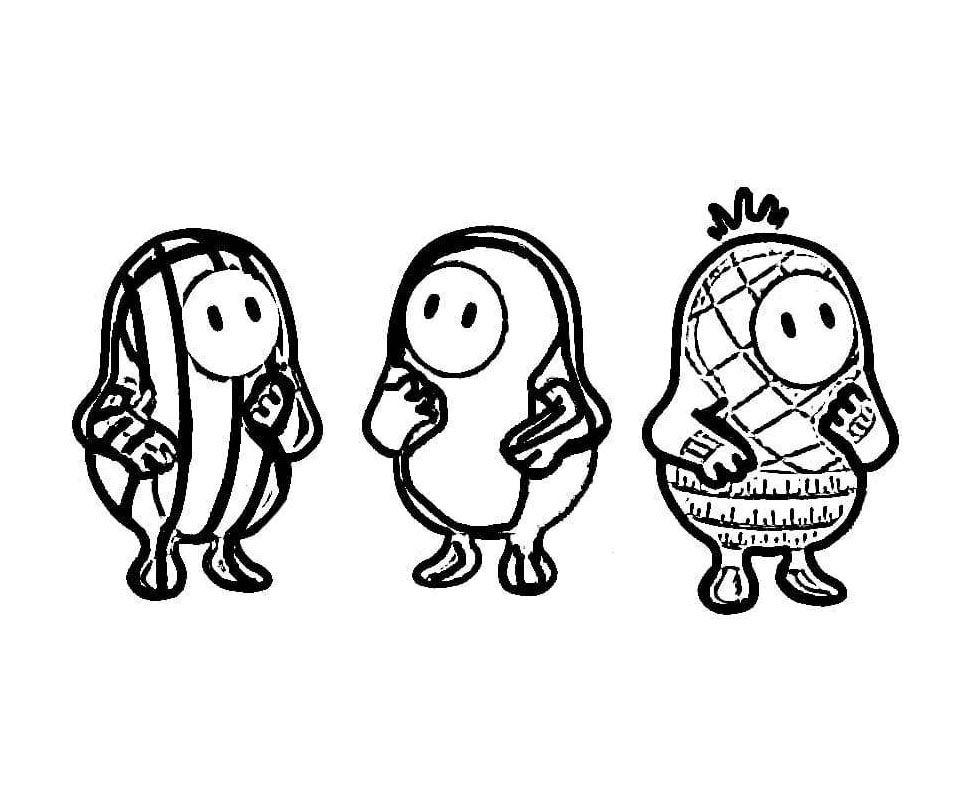 Free Characters from Fall Guys Coloring Pages printable