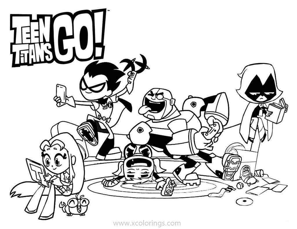 Free Characters from Teen Titans Go Coloring Pages printable
