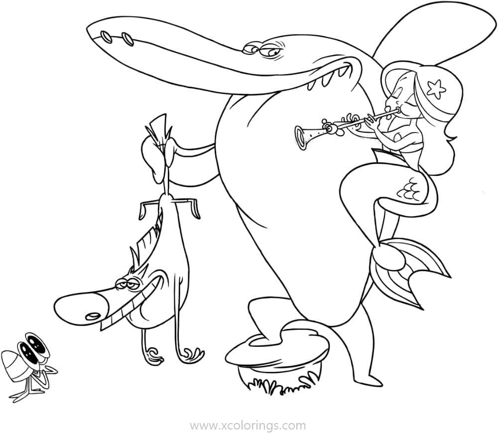 Free Characters from Zig And Sharko Coloring Pages printable