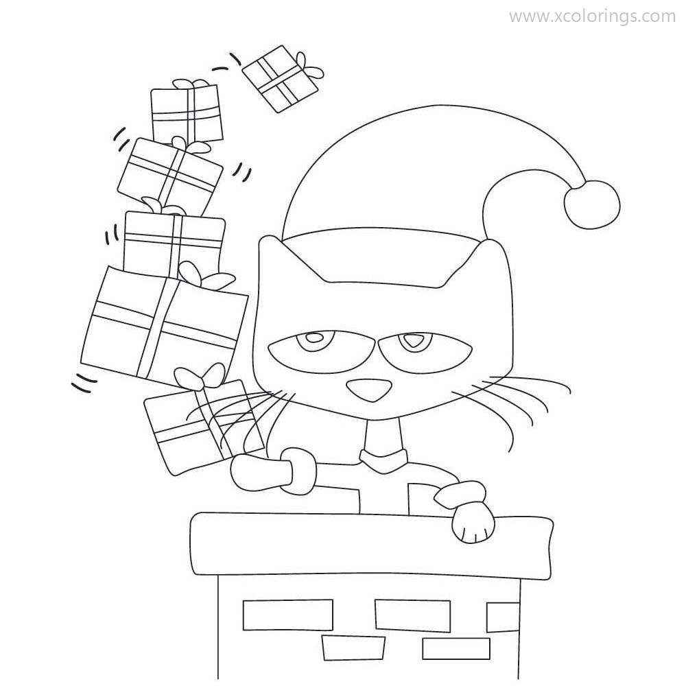 Pete The Cat Saves Christmas Coloring Page