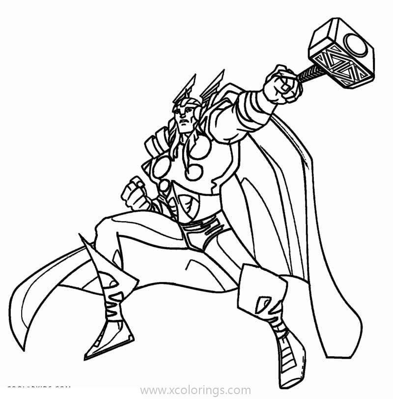 Free Classic Costume Thor Coloring Pages printable