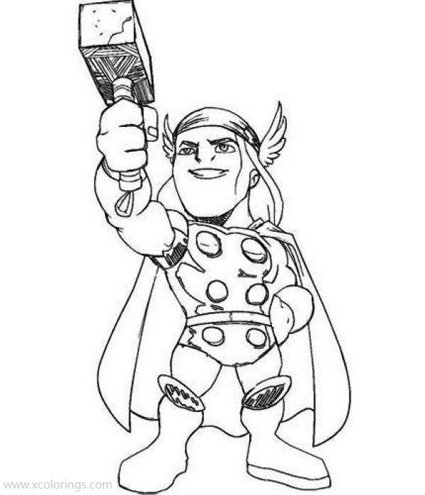 Free Cute Cartoon Thor Coloring Pages printable