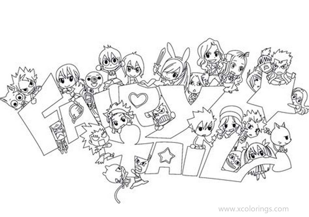 Free Cute Fairy Tail Characters Coloring Pages printable