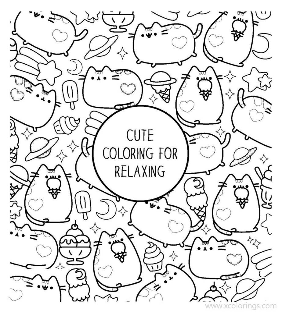 Free Cute Pusheen Coloring Book printable