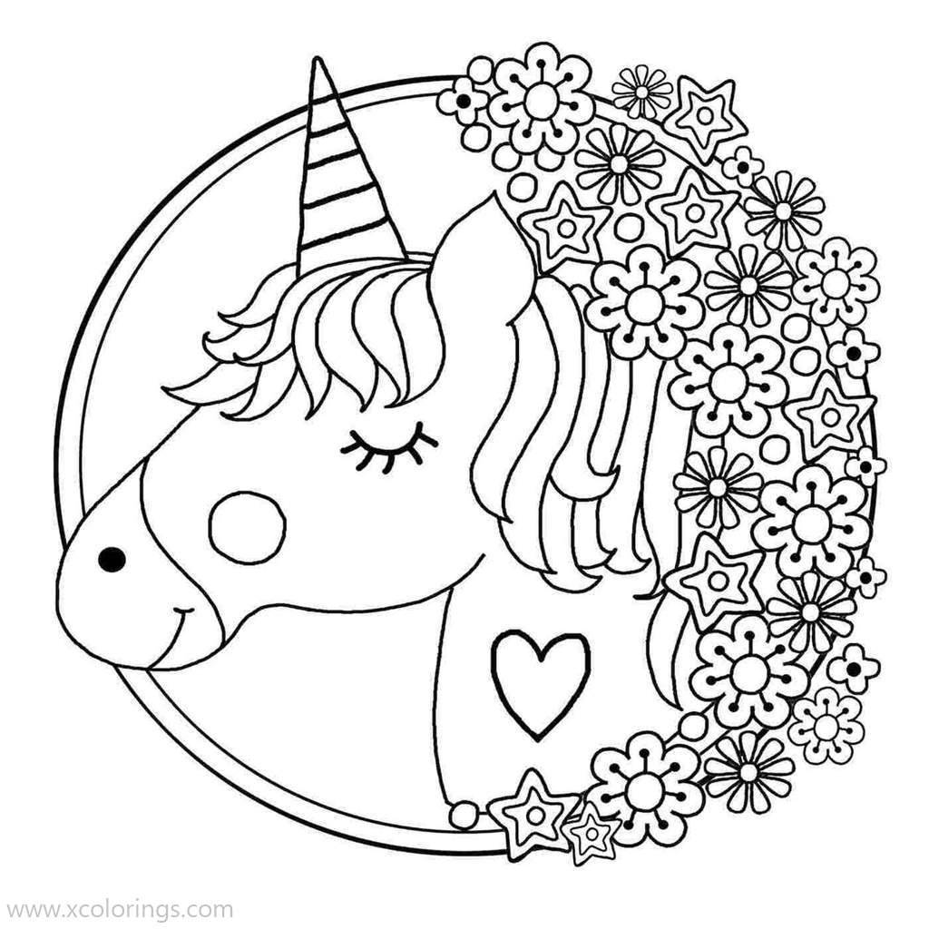 Free Cute Unicorn from Lisa Frank Coloring Pages printable