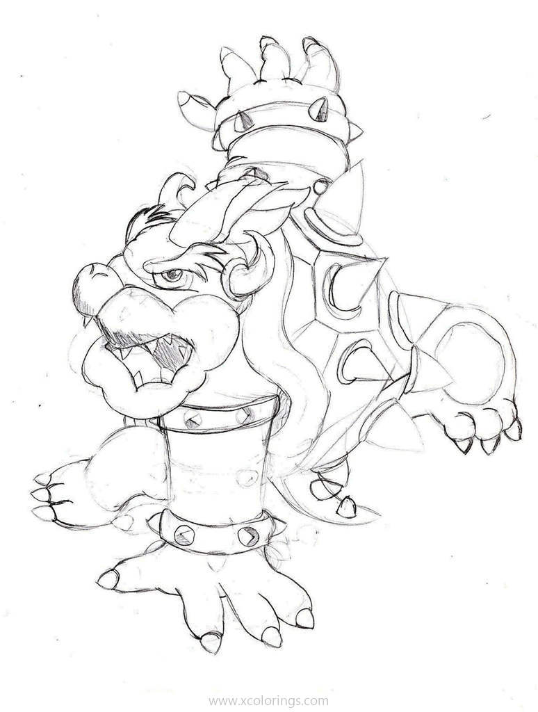 Free Dancing Bowser Coloring Pages printable