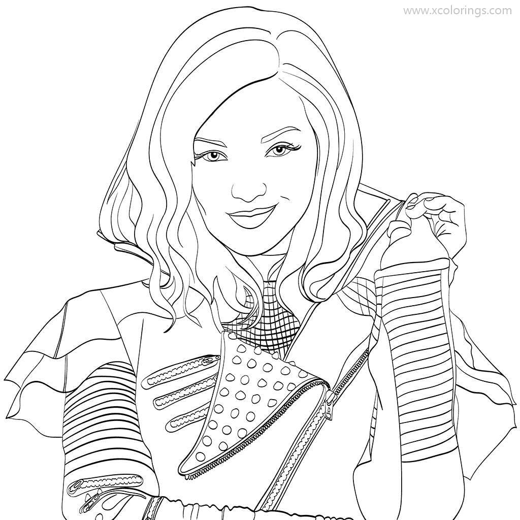 Free Descendants 2 Mal Smiling Coloring Pages printable