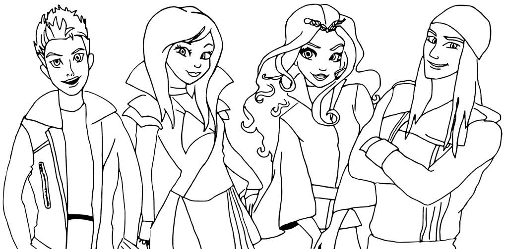 Free Descendants Coloring Pages Characters printable