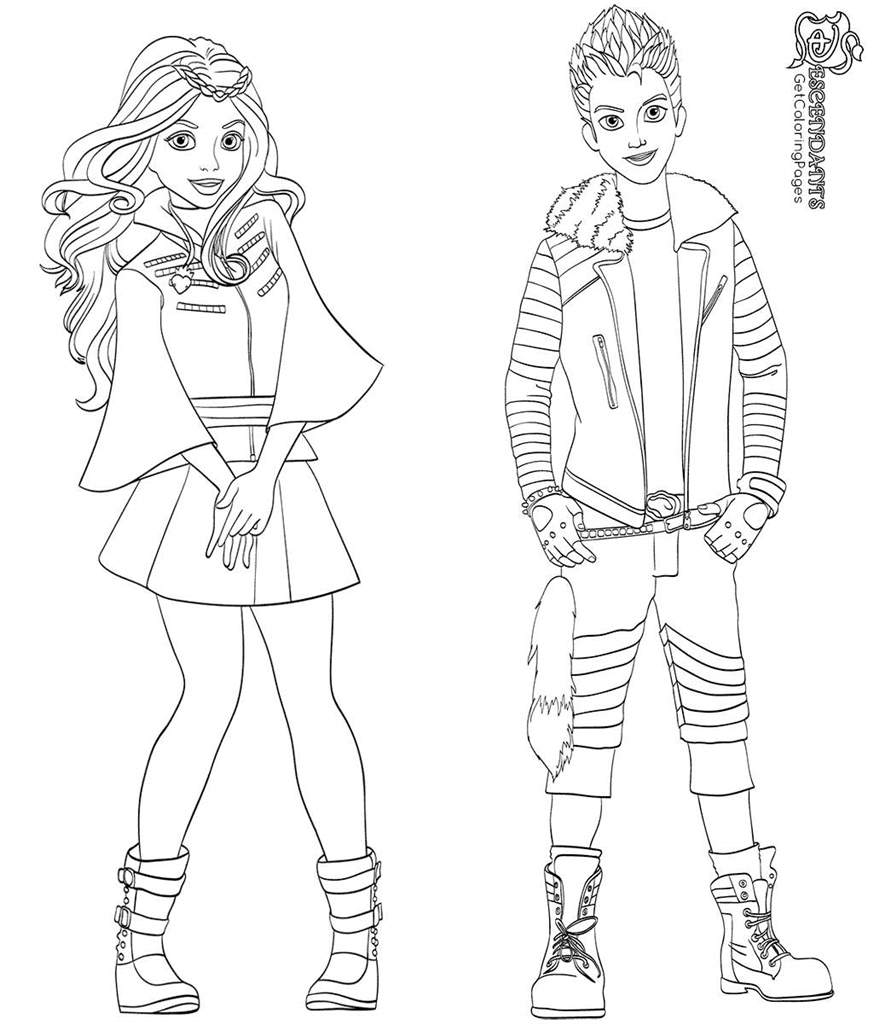 Free Descendants Coloring Pages Evie and Carlos printable
