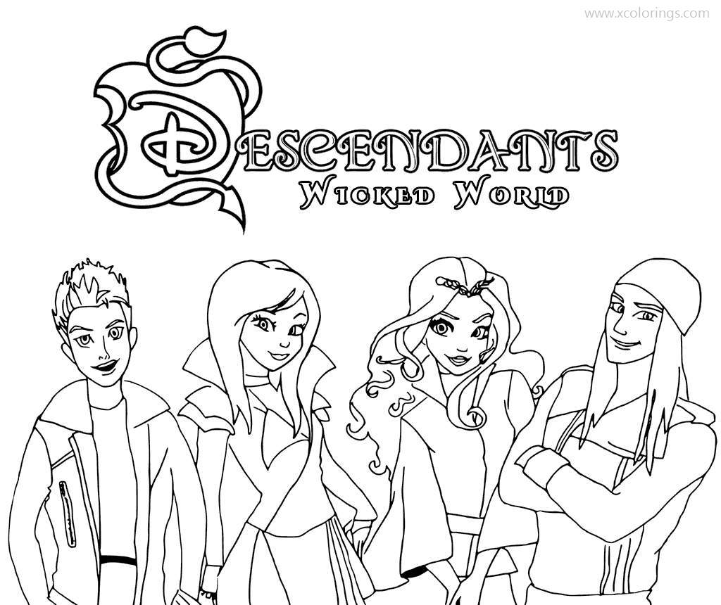 Free Descendants Coloring Pages Wicked World Characters printable