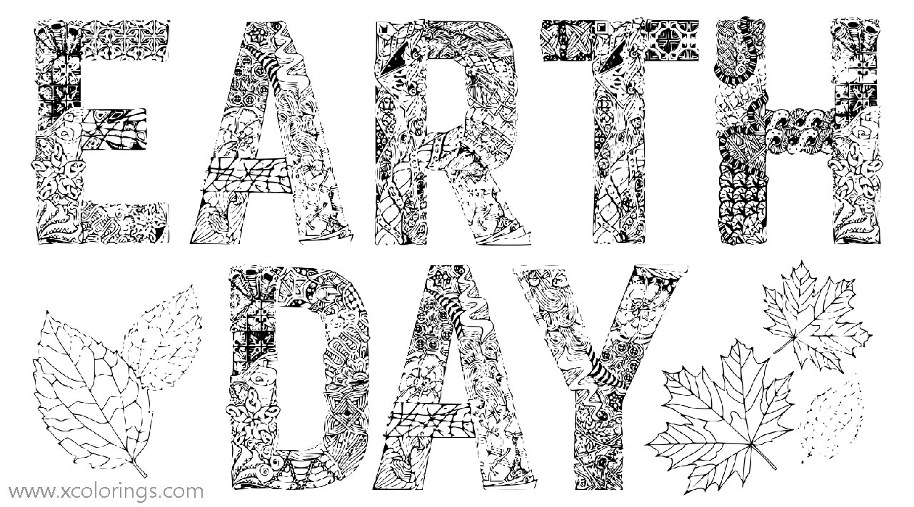 Free Detailed Earth Day Coloring Pages for Adults printable