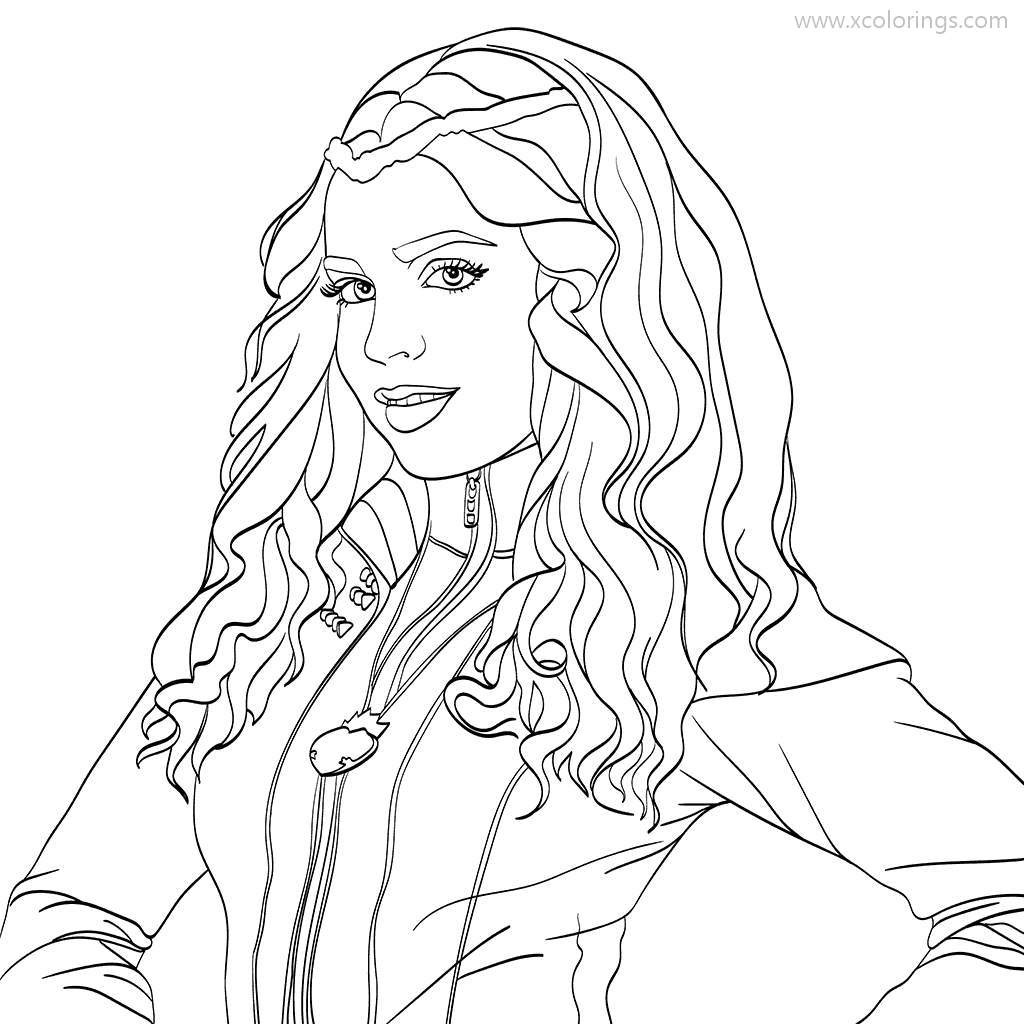 Free Disney Descendants 2 Coloring Pages Milahny Evie printable