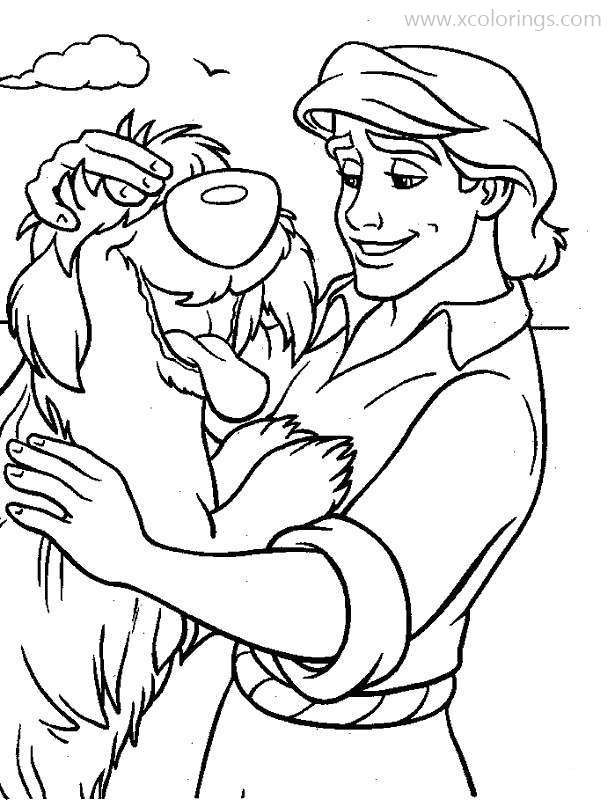 Free Dog from Ariel Coloring Pages printable