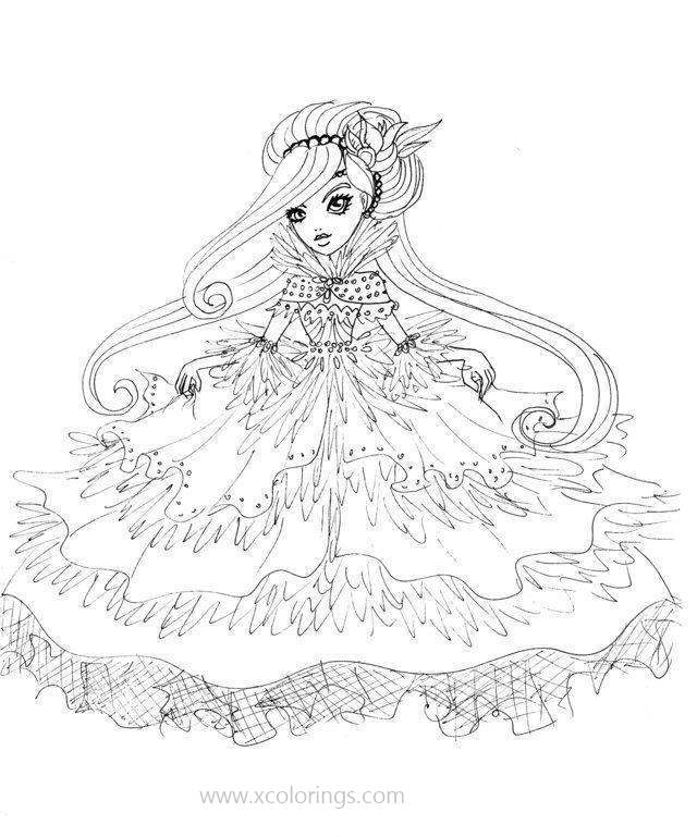 Free Duchess Swan from Ever After High Doll Coloring Pages printable