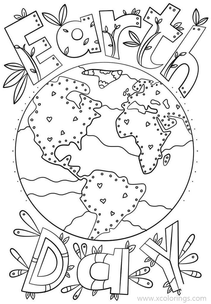 Free Earth Coloring Pages Design For Earth Day printable