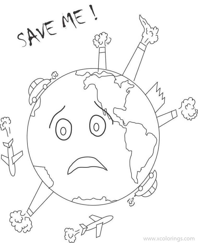 Free Earth Coloring Pages Save the Earth printable
