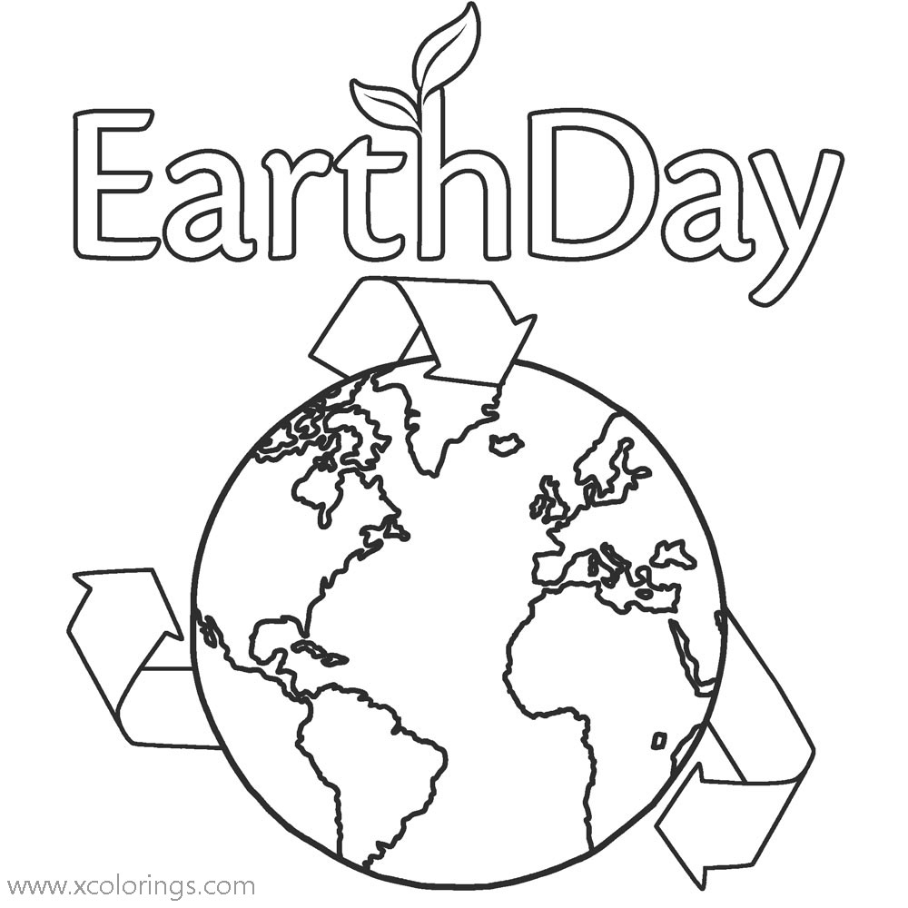 Free Earth Day Recycle Coloring Pages printable
