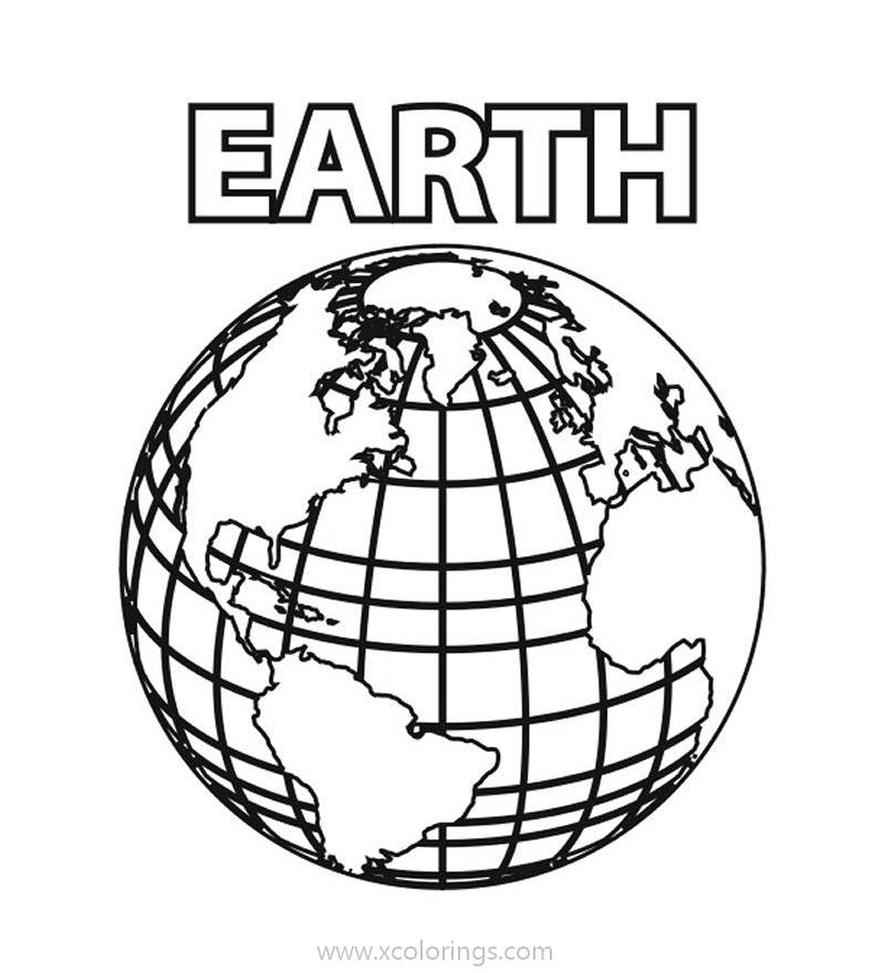 Free Earth Icon Coloring Pages Black and White printable