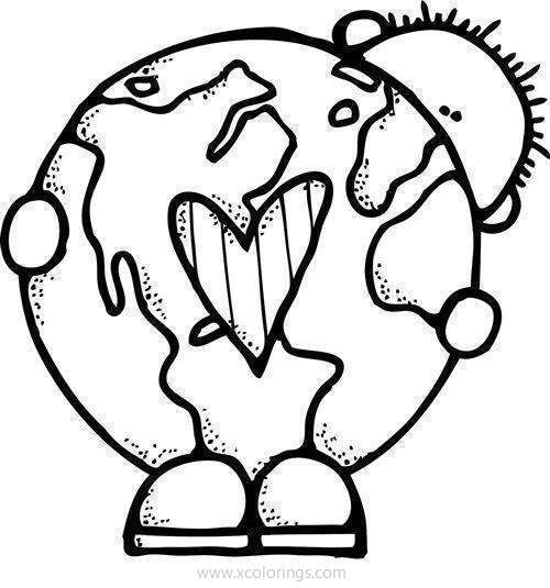 Free Earth and Boy Coloring Pages printable