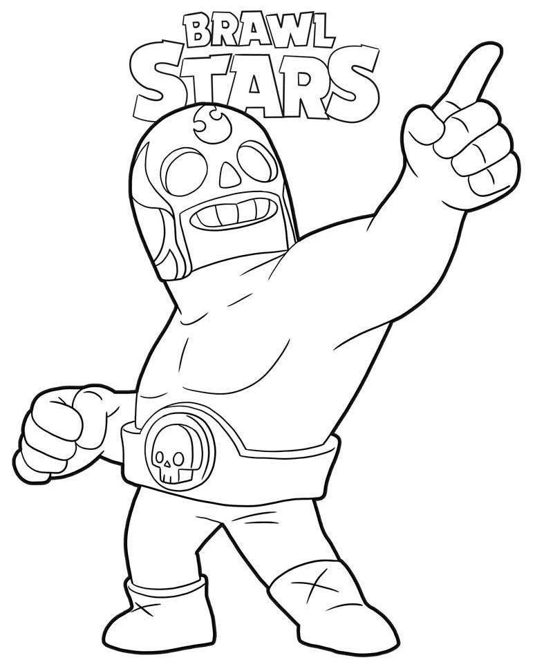 Free El Primo from Brawl Stars Coloring Pages printable