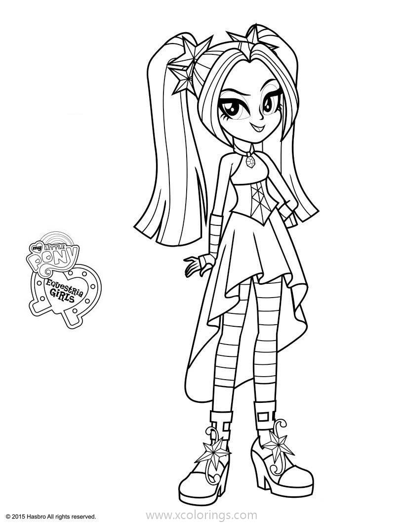 Free Equestria Girl Coloring Pages Aria Blaze printable