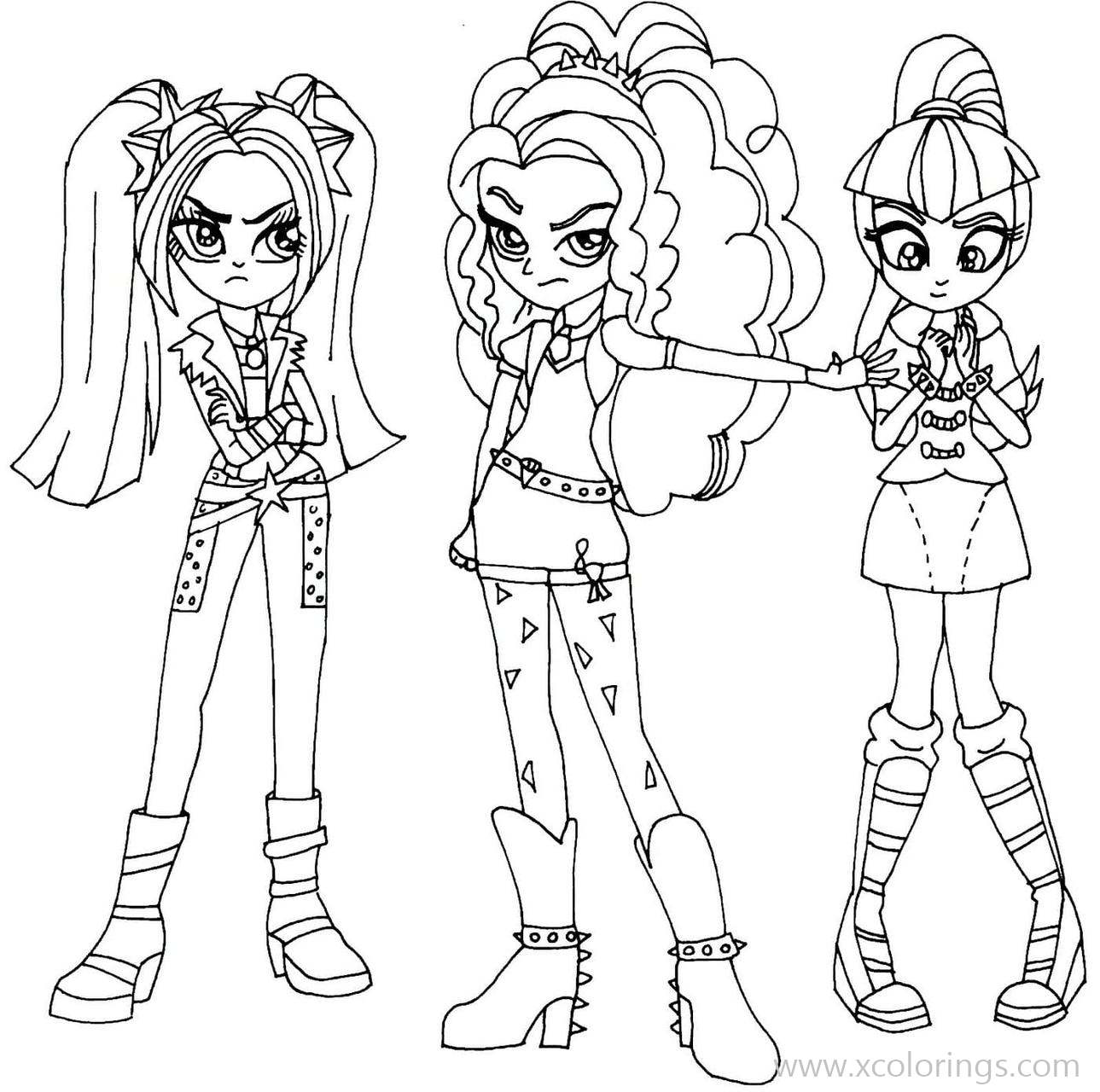 Free Equestria Girl Coloring Pages Rock Stars printable