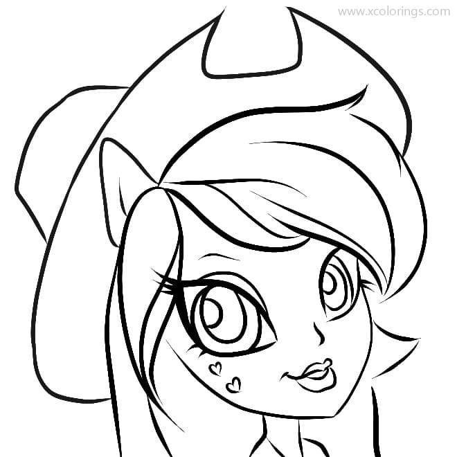 Free Equestria Girls Coloring Pages Applejack As A Cowboy printable