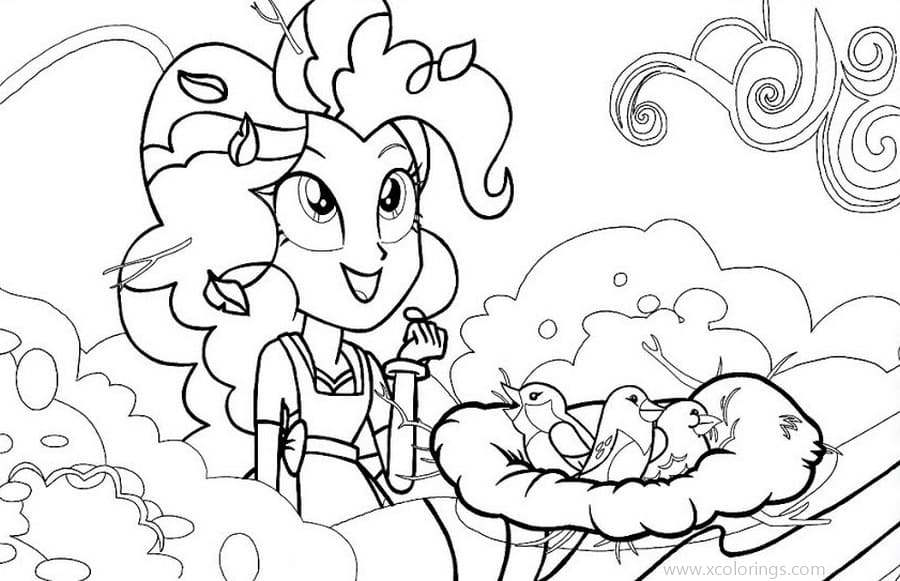 Free Equestria Girls Coloring Pages Birds Nest printable