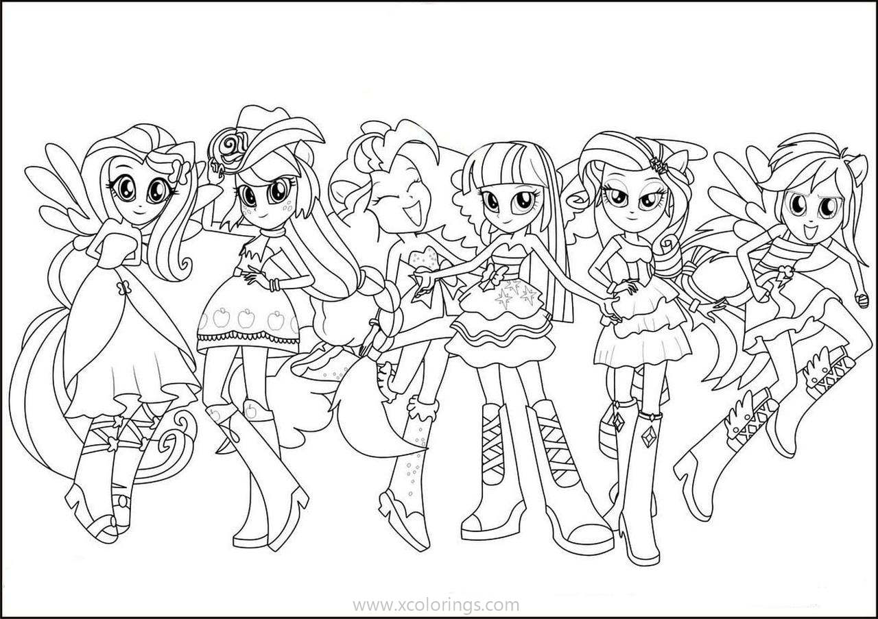 Free Equestria Girls Coloring Pages Characters printable