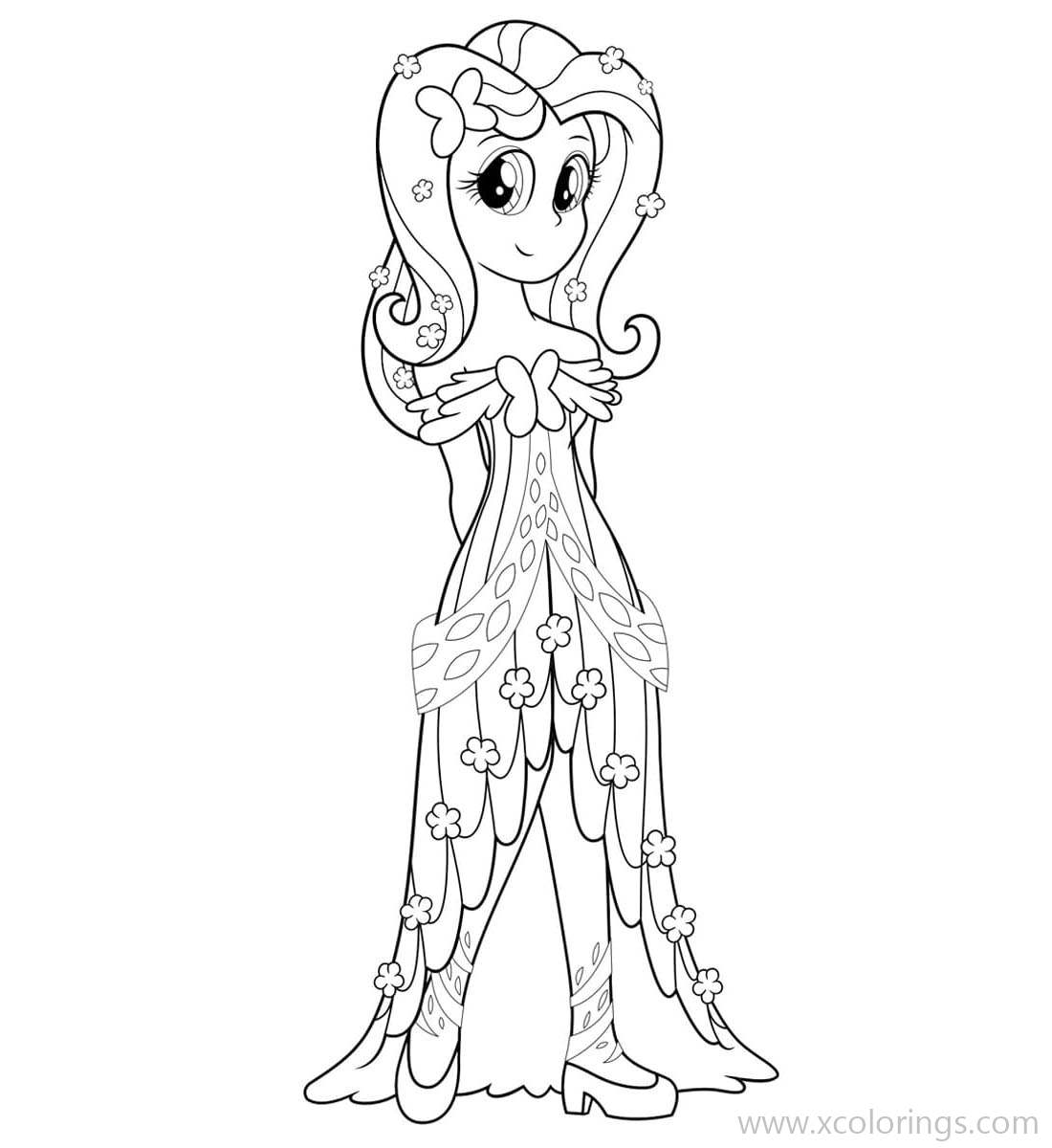 Free Equestria Girls Coloring Pages Cute Fluttershy printable