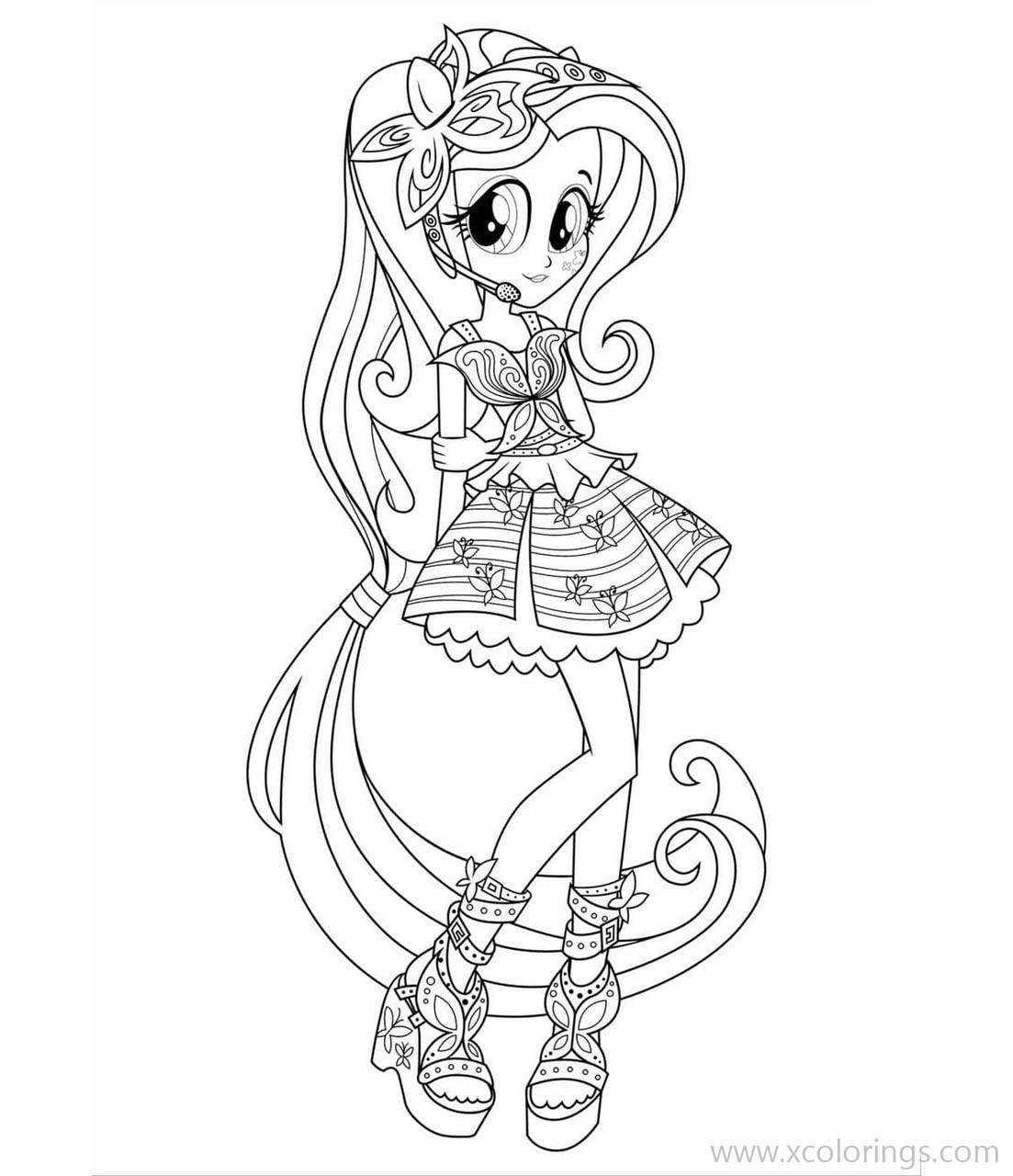 Free Equestria Girls Coloring Pages Fluttershy is So Lovely printable